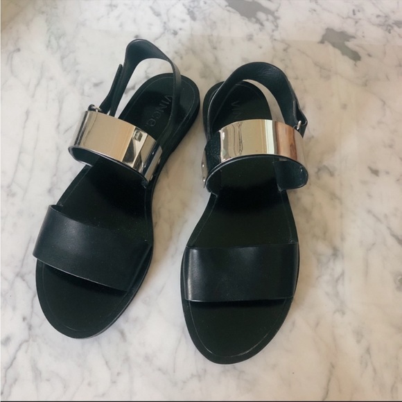 Vince Ciara Sandal in Black & Nickel - Picture 2 of 5